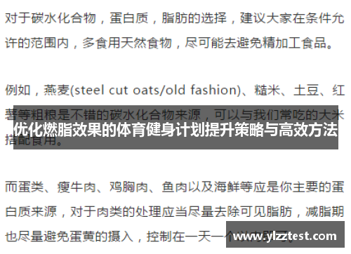 优化燃脂效果的体育健身计划提升策略与高效方法